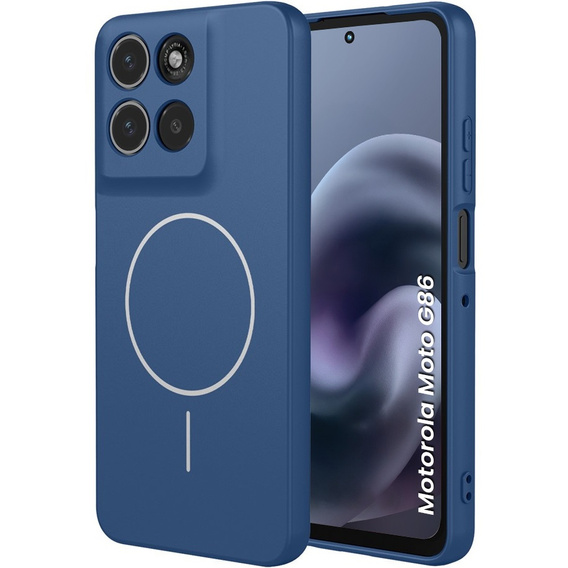Etui do Motorola Moto G86 5G, Silicone Lite, do MagSafe, niebieskie
