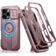 Etui pancerne Dexnor CamProtect z MagSafe do iPhone 16 Pro – różowe