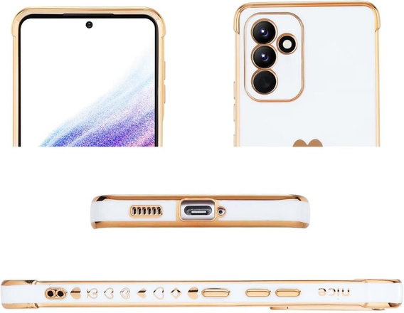 Etui do Samsung Galaxy A15 4G / 5G, Electro heart, białe + Szkło Full Glue Ceramic