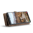 Etui CASEME do Samsung Galaxy S25 Ultra, Retro Leather Wallet, z paskiem, brązowe