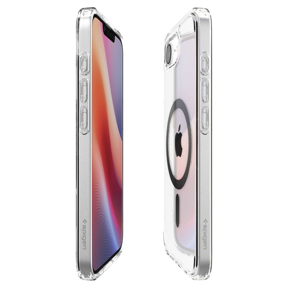 Etui Spigen do iPhone 16E, Ultra Hybrid Mag MagSafe, Carbon Fiber, Przezroczyste + Szkło hartowane