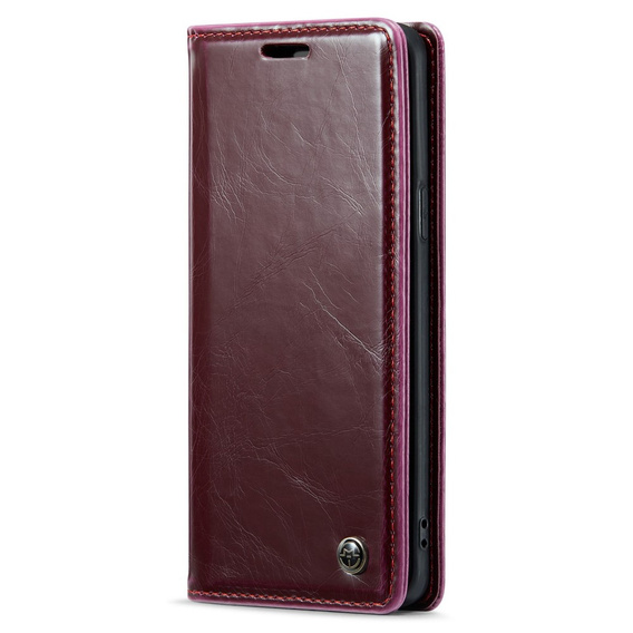 Etui z klapką CASEME do Samsung Galaxy S9+ Plus, Waxy Textured, czerwone