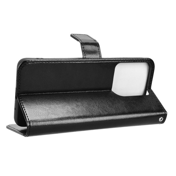 Etui z klapką do Motorola Moto G15 / Motorola Moto G15 Power, Crazy Horse Wallet, czarne