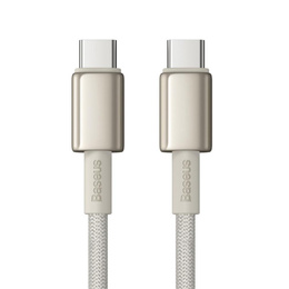 Baseus Tungsten Gold Kabel USB-C do USB-C 100W 1m – szybkie ładowanie, Titanium złoty