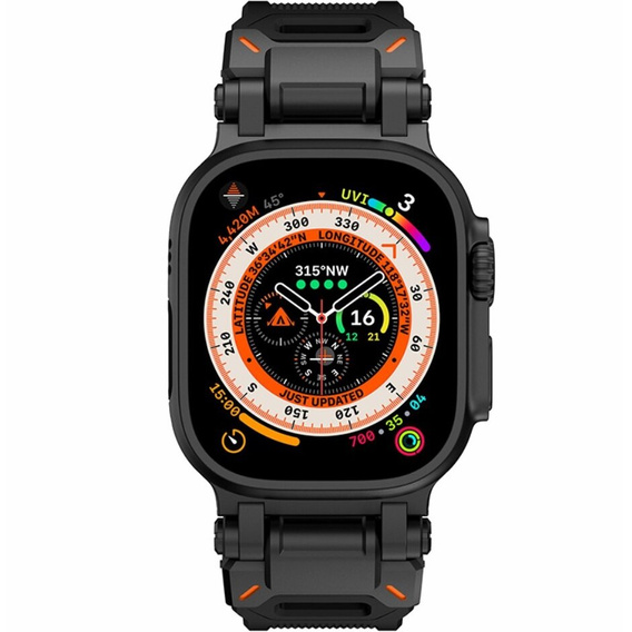 Pasek ERBORD ProTech do Apple Watch 1/2/3/4/5/6/7/8/9/10/11/SE Ultra 1/2/3 42/44/45/46/49mm, Czarny