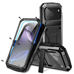 Etui R-JUST do iPhone 17 Pro Max z wbudowaną ochroną ekranu - czarne