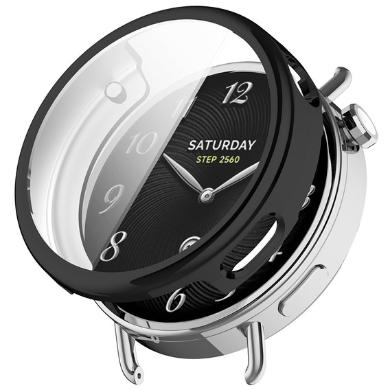 2w1 Etui z Osłoną na ekran do Xiaomi Watch S4 41mm, czarne