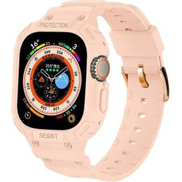 Pasek Silikonowy z Etui do Apple Watch Ultra 1/2/3 49mm, Różowy