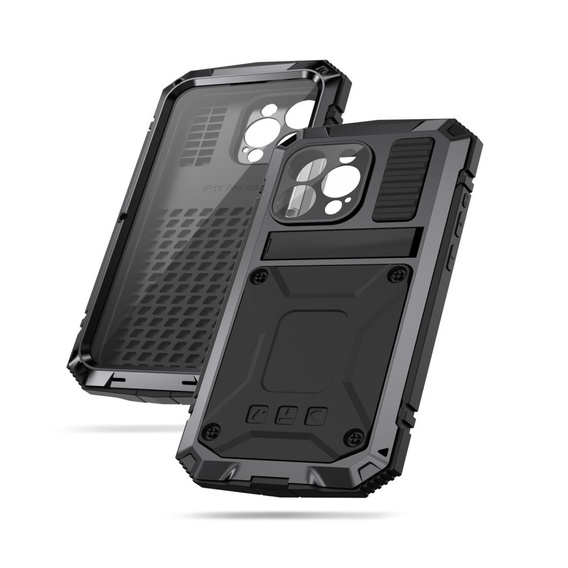 Etui do iPhone 15 Pro Max, R-JUST, pancerne, czarne