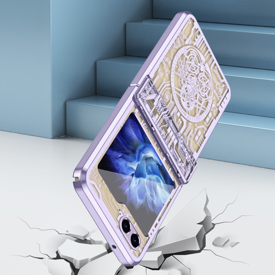 Etui do Samsung Galaxy Z Flip7 FE / Z Flip6, Mechanical Legend, fioletowe