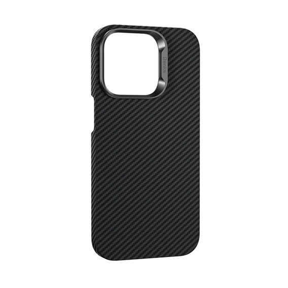 Etui BENKS Kevlar do iPhone 14 Pro, Carbon Fiber Metal Frame, do MagSafe, czarne