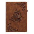 Etui do Lenovo Tab M10 Plus 10.6 Gen 3 TB-125F TB-128F, Wallet Pen Slot, butterflies, brązowe