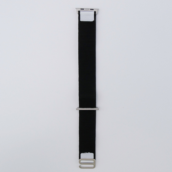 Pasek Nylonowy do Apple Watch 1/2/3/4/5/6/7/8/9/10/11/SE Ultra 1/2/3 42/44/45/46/49mm, Czarny / Biały