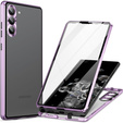 Etui do Samsung Galaxy S23 Plus, Magnetic Dual Glass, fioletowe