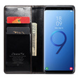 Etui z klapką CASEME do Samsung Galaxy S9+ Plus, Waxy Textured, czarne