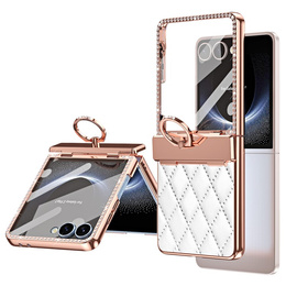 Etui ze szkłem do Samsung Galaxy Z Flip7 5G – białe