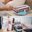 Etui CaseMe do Google Pixel 9a – skórzane z zamkiem i paskami, różowe