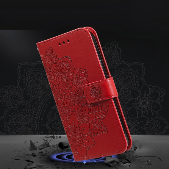 Etui z klapką do Xiaomi Redmi Note 13 Pro 5G, Mandala, czerwone