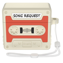 Etui silikonowe na Apple Airpods Pro 3, Kaseta Retro, pomarańczowe