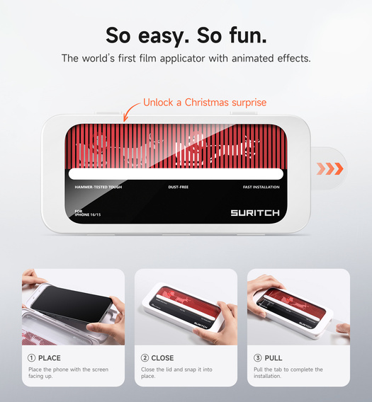 2x SURITCH Szkło Hartowane do iPhone 16 / 15, przezroczyste