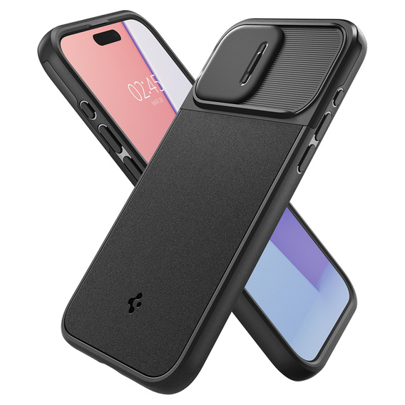 Etui SPIGEN do iPhone 15 Pro Max, Optik Armor MagSafe, Czarne
