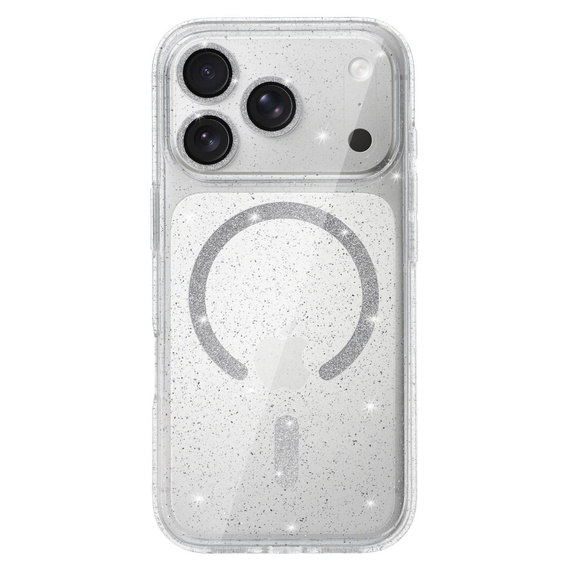 Etui do iPhone 17 Pro Max, ERBORD Glitter MagSafe, przezroczyste