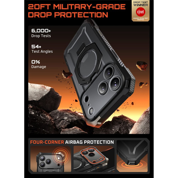 Etui Supcase do iPhone 17 Pro, Unicorn Beetle Grip Mag, Black
