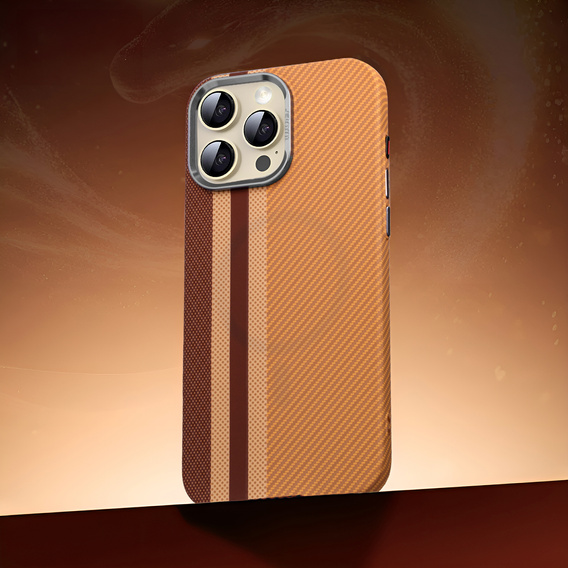 Etui do iPhone 13 Pro, Carbon Fiber MagSafe, żółte