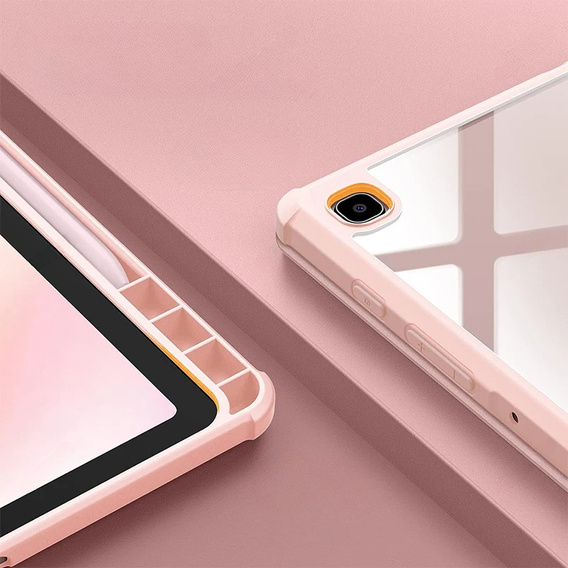 Stylowe etui do Samsung Galaxy Tab S6 Lite 10.4" 2020/2022/2024 – Smartcase Hybrid Marble różowe