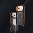 Etui pancerne do iPhone 17 Pro, Matt Case, do MagSafe, matowe z pomarańczową ramką