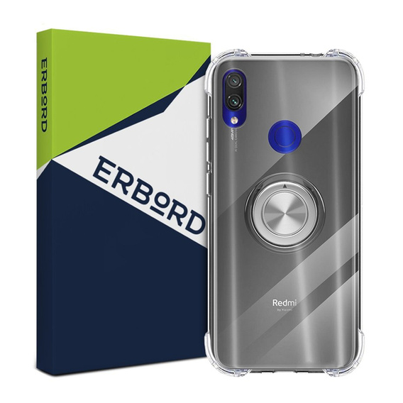 Etui do Xiaomi Redmi 7, silikonowe z ringiem Airbag Ring, szare