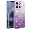 Etui do Motorola Moto G86 5G, Glitter Flower, fioletowe
