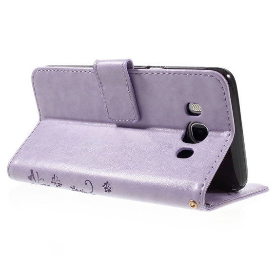 Etui z klapką do Samsung Galaxy J5 2016, Butterfly, fioletowe