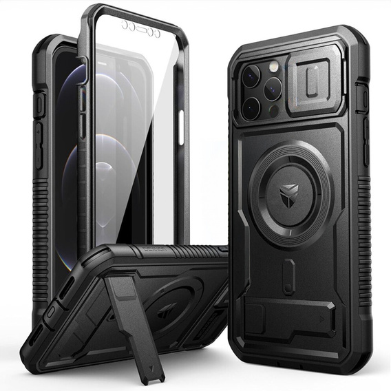 Etui pancerne do iPhone 12 Pro Max, Dexnor CamProtect MagSafe, czarne