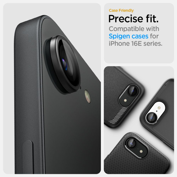 2x Spigen OPTIK.TR "EZ FIT", Szkło Hartowane na Aparat do iPhone 16E, Czarne