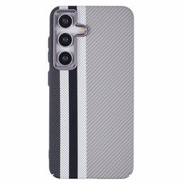 Etui do Samsung Galaxy S25, Carbon Fiber MagSafe, szare