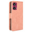 Etui z klapką do Motorola Edge 50 Fusion 5G, Card Slot, różowe