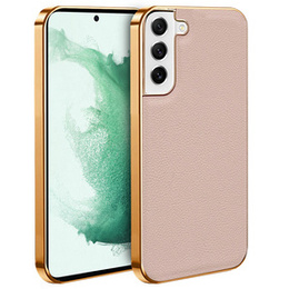 Etui do Samsung Galaxy S22+ Plus, Cowhide Leather, różowe