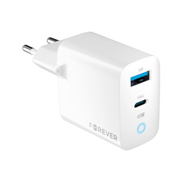 Forever ładowarka sieciowa GaN PD QC TC-06-45AC 1x USB-C 1x USB 45W - biała