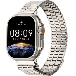 Stalowa Bransoleta do Apple Watch 1/2/3/4/5/6/7/8/9/10/11/SE Ultra 1/2/3 42/44/45/46/49mm, Beżowa