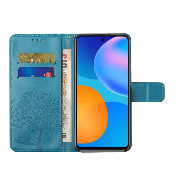 Etui Wallet do Xiaomi Redmi Note 11/11S, Drzewo, niebieskie