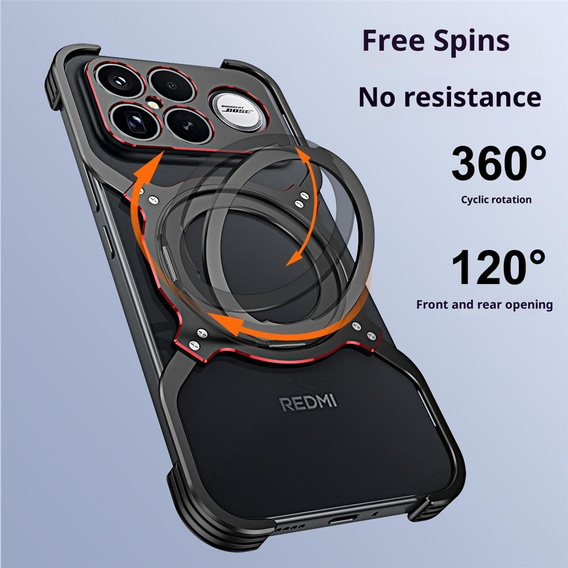 Etui do Xiaomi Poco F8 Ultra, Metal Bumper, czarne