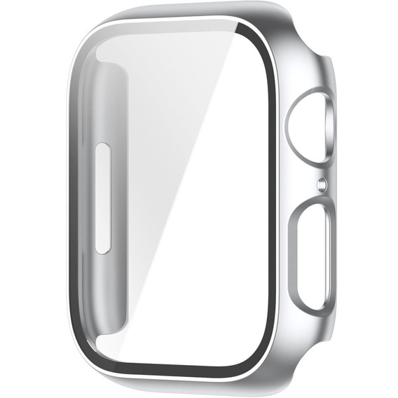 2w1 Etui + Szkło Hartowane do Apple Watch 7/8/9 41MM, Srebrne