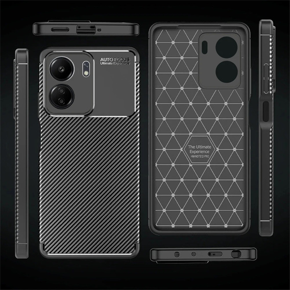 Etui do Xiaomi Redmi 13C / Poco C65, Carbon Gel, czarne