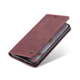 Etui CASEME do Samsung Galaxy S22+ Plus 5G, Leather Wallet Case, czerwone