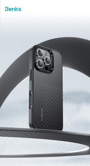 Etui Benks Montage Magnetic Armor Air Kevlar (600D/1500D) MF65 do iPhone 16 Pro – czarny