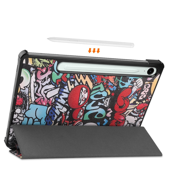 Etui do Samsung Galaxy Tab S9 FE, Smartcase Pen Slot, graffiti