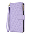 Etui z klapką do Samsung Galaxy S25 Edge, Rhombus Crossbody, fioletowe