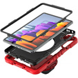Pancerne etui do Xiaomi Redmi Pad 2, z podstawką i paskiem na ramię – czerwono-czarne