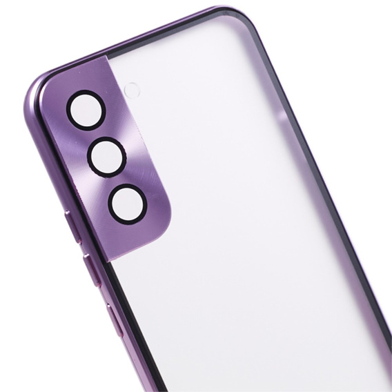 Etui do Samsung Galaxy S21, Magnetic Dual Glass, fioletowe